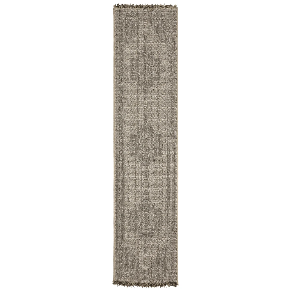 Gillian 5094X Beige/ Black Indoor/Outdoor Area Rug - 1'10