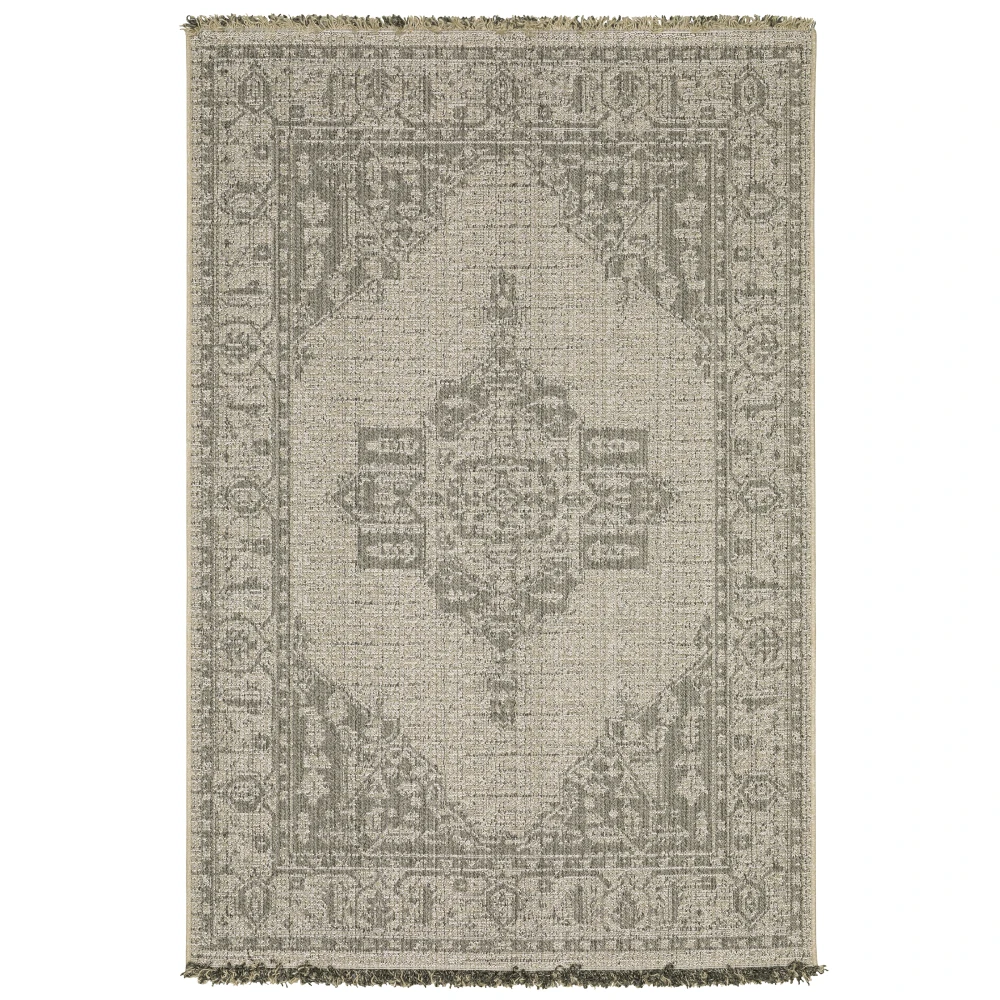 Gillian 5094X Beige/ Black Indoor/Outdoor Area Rug - 3'3