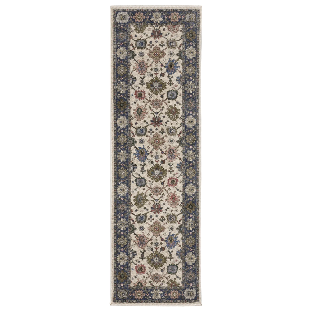 Hastings HA01E Blue/ Ivory Indoor Area Rug - 2'3
