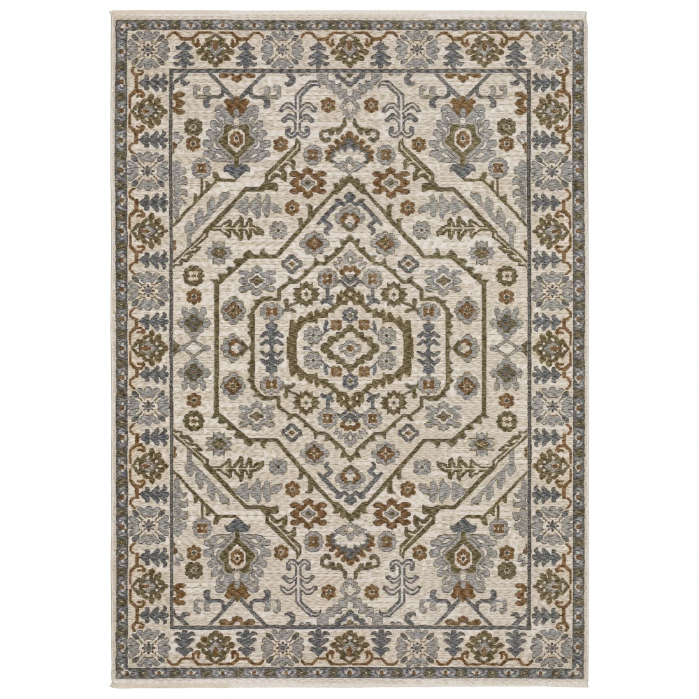 Hastings HA02I Ivory/ Rust Indoor Area Rug - 5'3