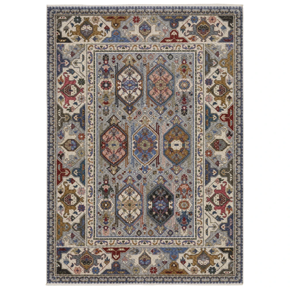 Hastings HA04E Blue/ Grey Indoor Area Rug - 3'10
