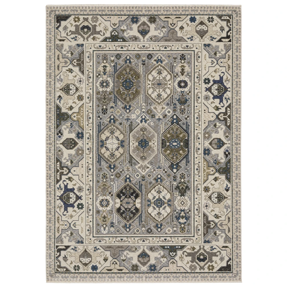 Hastings HA04U Ivory/ Blue Indoor Area Rug - 3'10