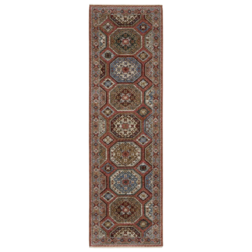 Hastings HA05R Pink/ Red Indoor Area Rug - 2'3