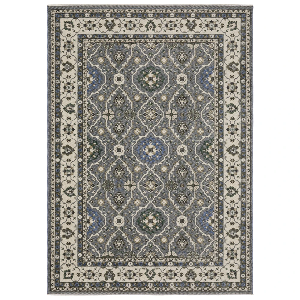 Hastings HA07H Blue/ Grey Indoor Area Rug - 5'3