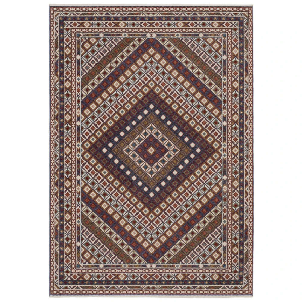 Hastings HA08B Red/ Multi Indoor Area Rug - 3'10