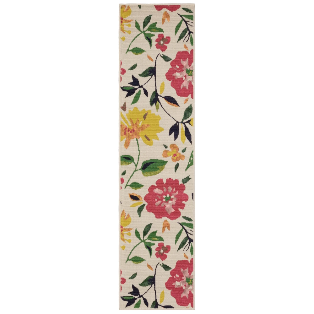 Havana HAV02 Ivory/ Multi Indoor/Outdoor Area Rug - 1'10