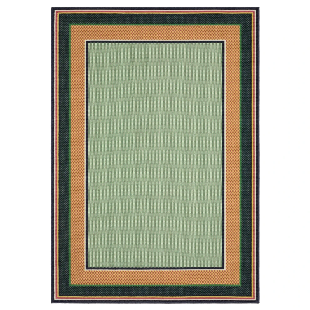Havana HAV03 Green/ Navy Indoor/Outdoor Area Rug - 5'3