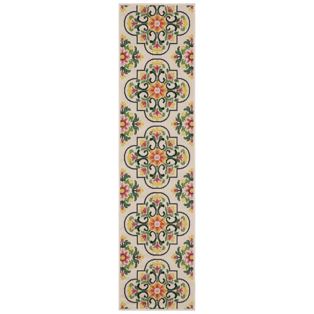 Havana HAV04 Ivory/ Multi Indoor/Outdoor Area Rug - 1'10