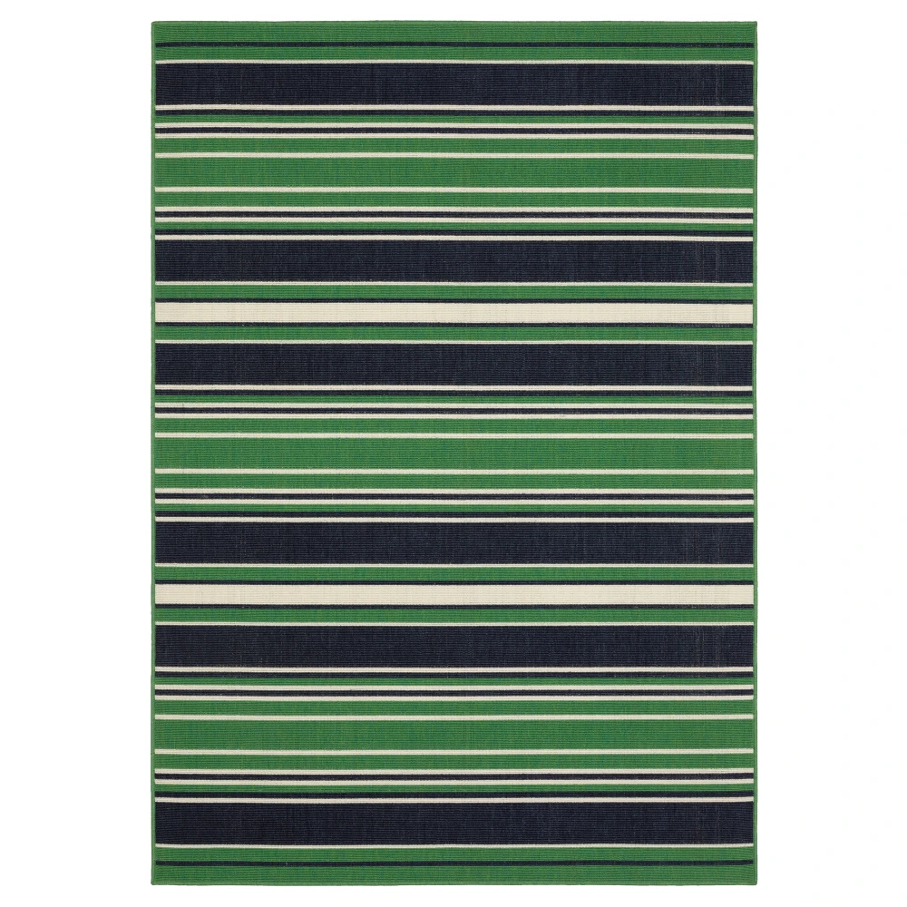 Havana HAV05 Green/ Navy Indoor/Outdoor Area Rug - 6'7