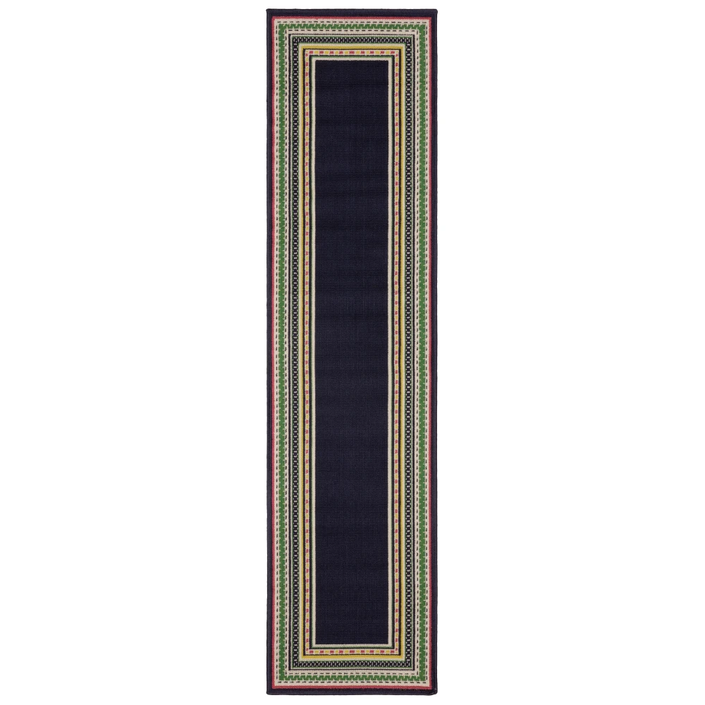 Havana HAV06 Navy/ Multi Indoor/Outdoor Area Rug - 1'10