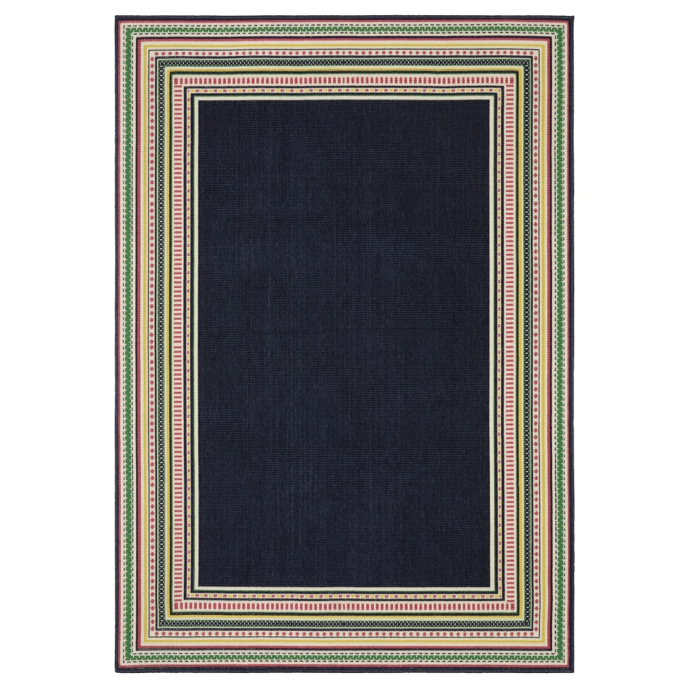 Havana HAV06 Navy/ Multi Indoor/Outdoor Area Rug - 3'3