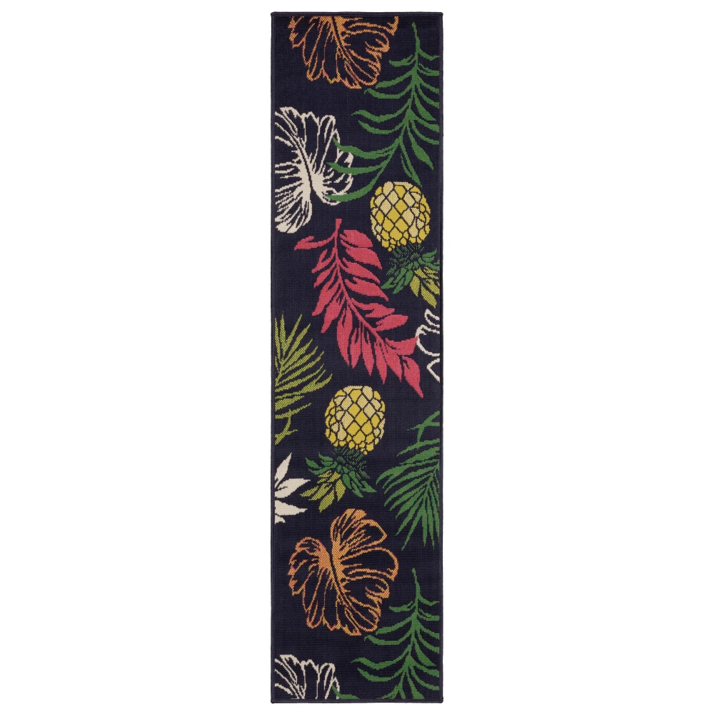 Havana HAV07 Navy/ Multi Indoor/Outdoor Area Rug - 1'10
