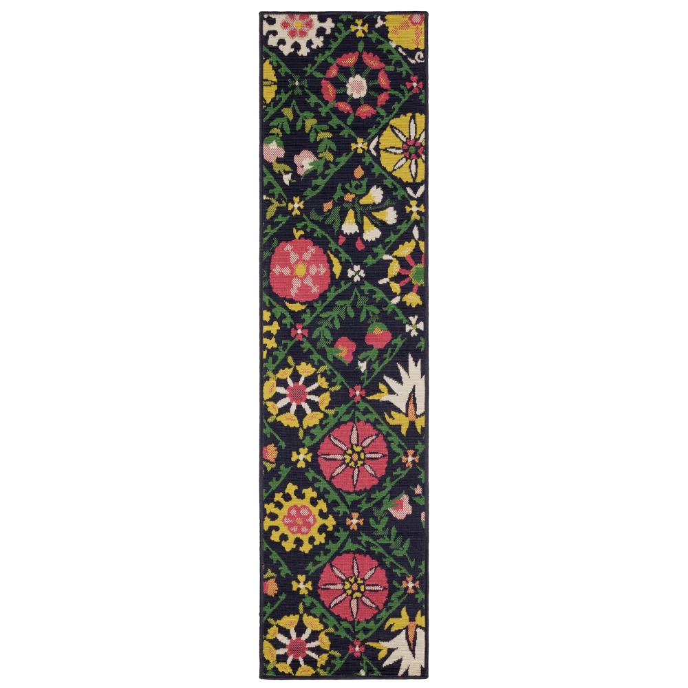 Havana HAV09 Navy/ Multi Indoor/Outdoor Area Rug - 1'10