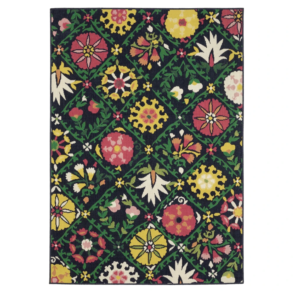 Havana HAV09 Navy/ Multi Indoor/Outdoor Area Rug - 9'10
