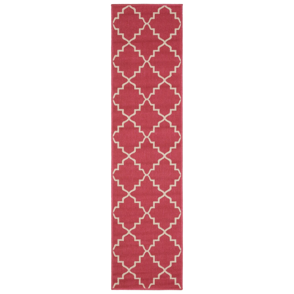 Havana HAV11 Pink/ Ivory Indoor/Outdoor Area Rug - 1'10