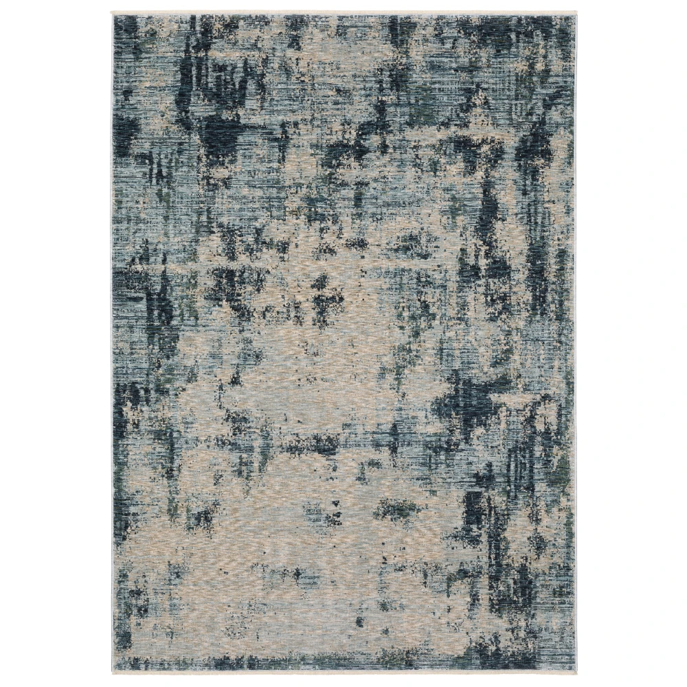 Hayden HAY04 Beige/ Blue Indoor Area Rug - 6'7