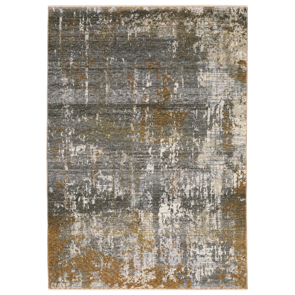 Hayden HAY06 Grey/ Gold Indoor Area Rug - 9'10