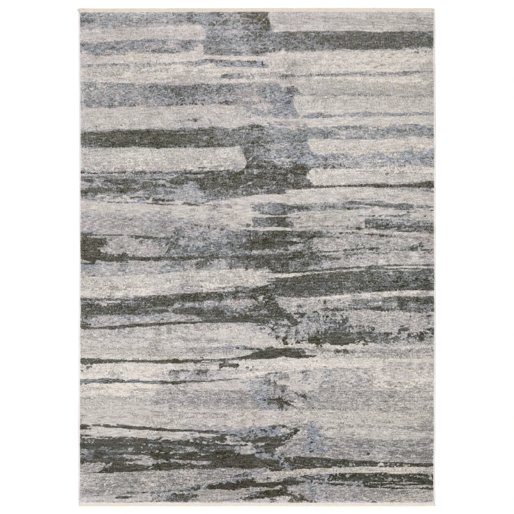Hayden HAY07 Grey/ Ivory Indoor Area Rug - 7'10