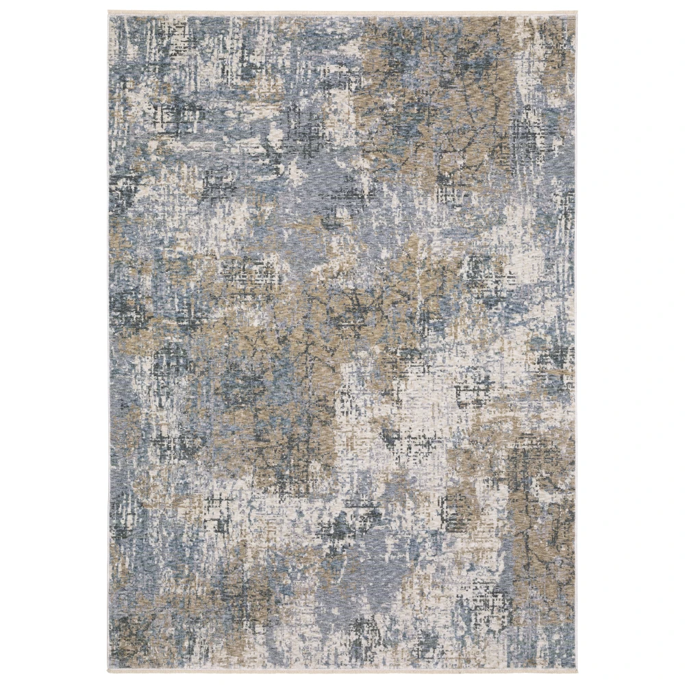 Hayden HAY08 Beige/ Blue Indoor Area Rug - 5'3