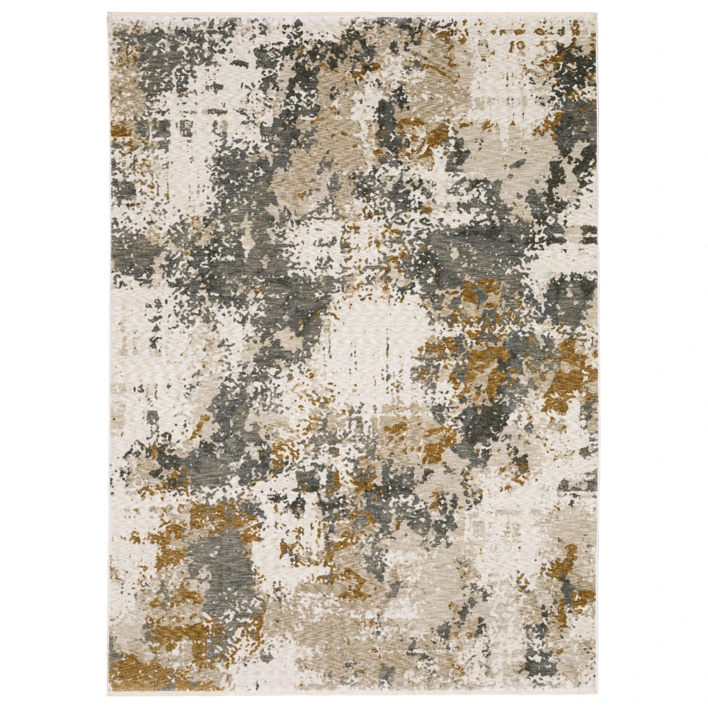 Hayden HAY10 Beige/ Grey Indoor Area Rug - 6'7