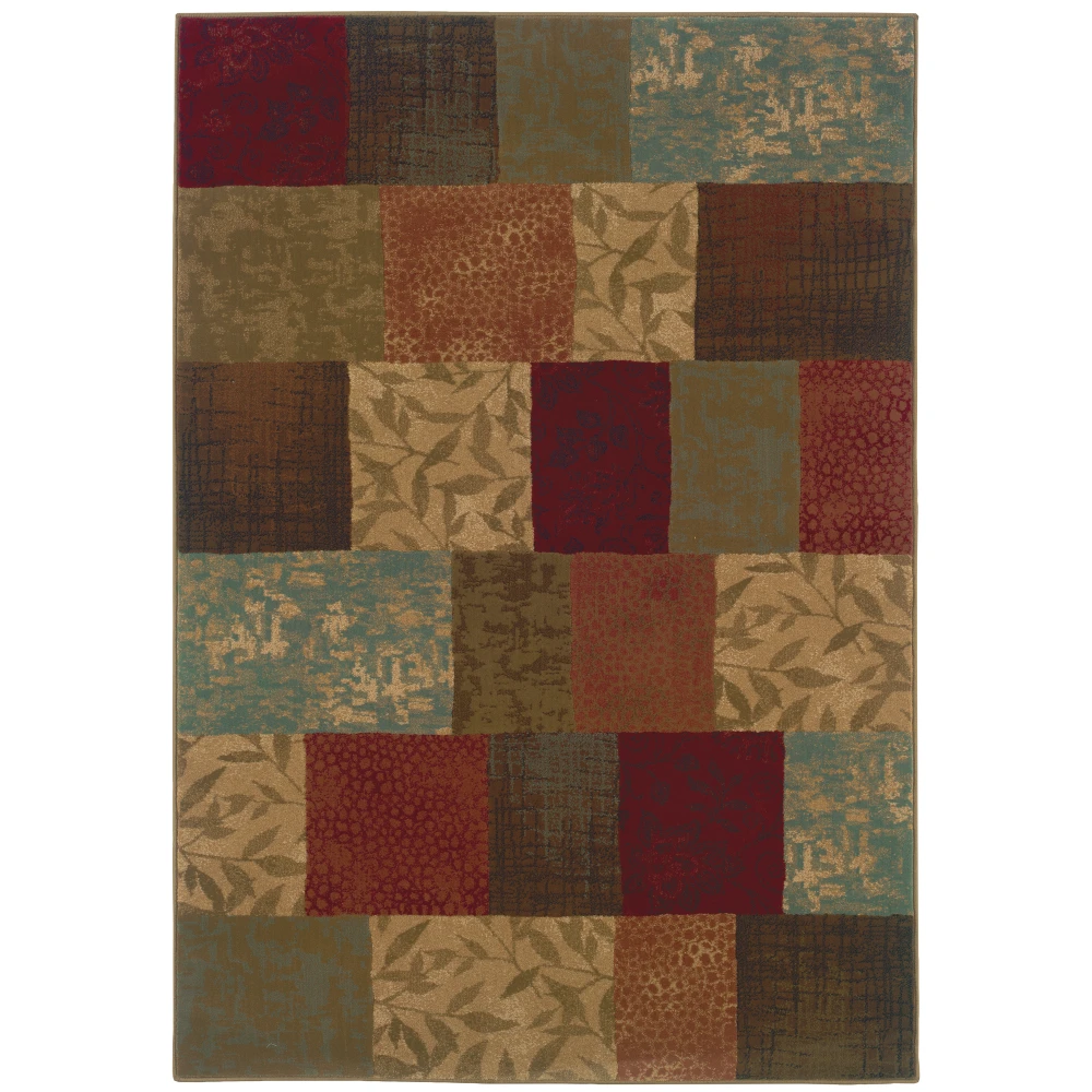 Hudson 030C1 Green/ Red Indoor Area Rug - 3'10
