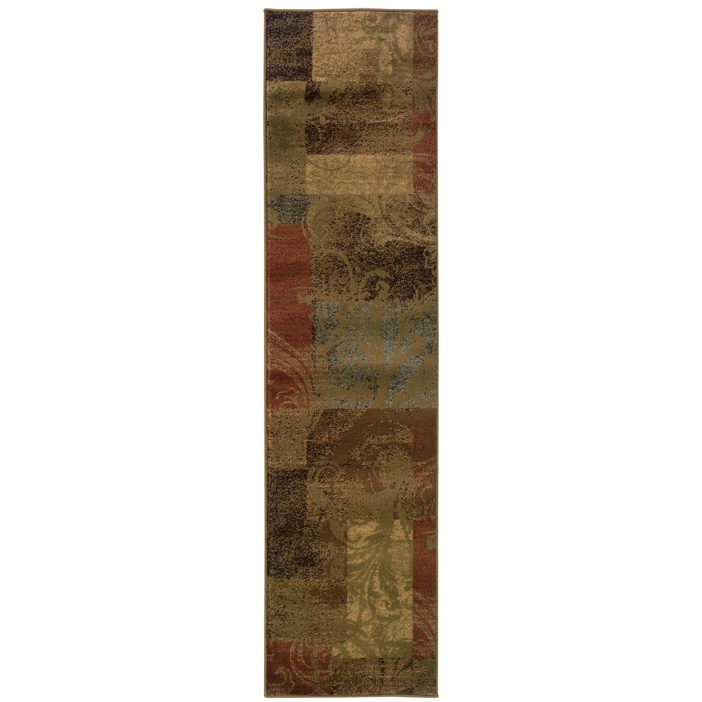 Hudson 036G1 Green/ Red Indoor Area Rug - 1'10