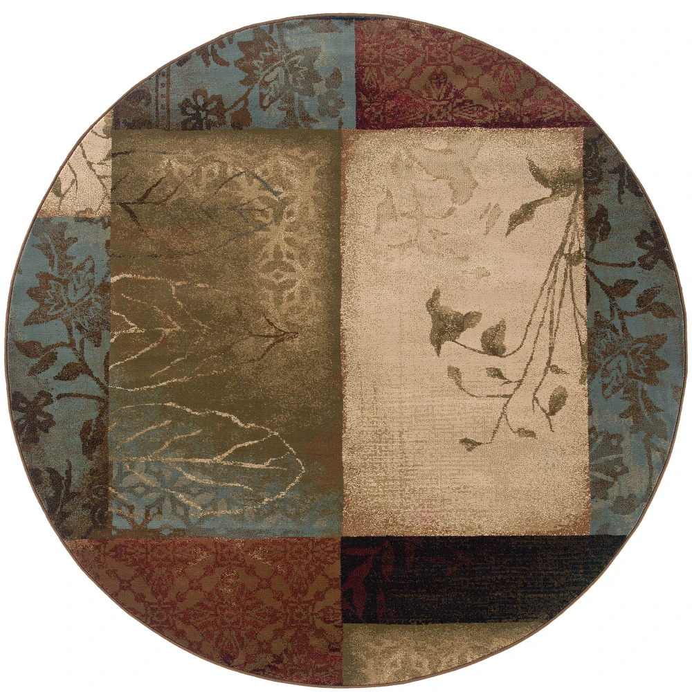 Hudson 040A1 Beige/ Green Indoor Area Rug - 7'8