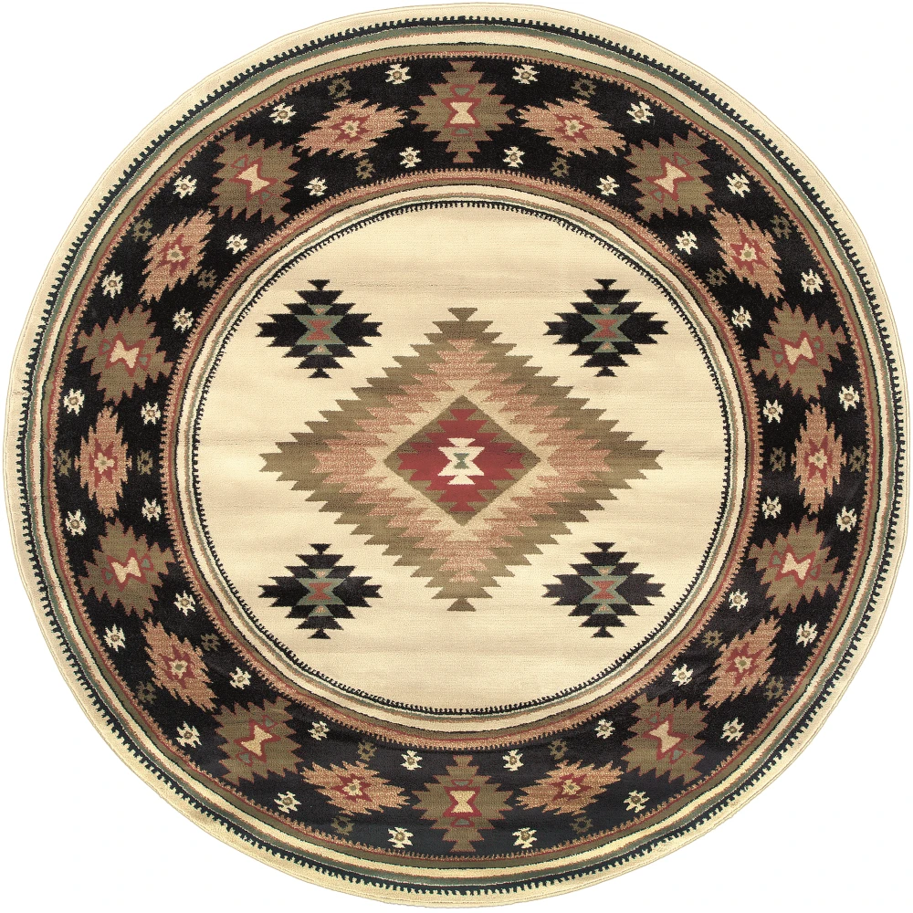 Hudson 087I1 Beige/ Green Indoor Area Rug - 7'8