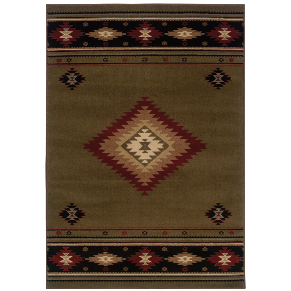 Hudson 087J1 Green/ Red Indoor Area Rug - 1'10