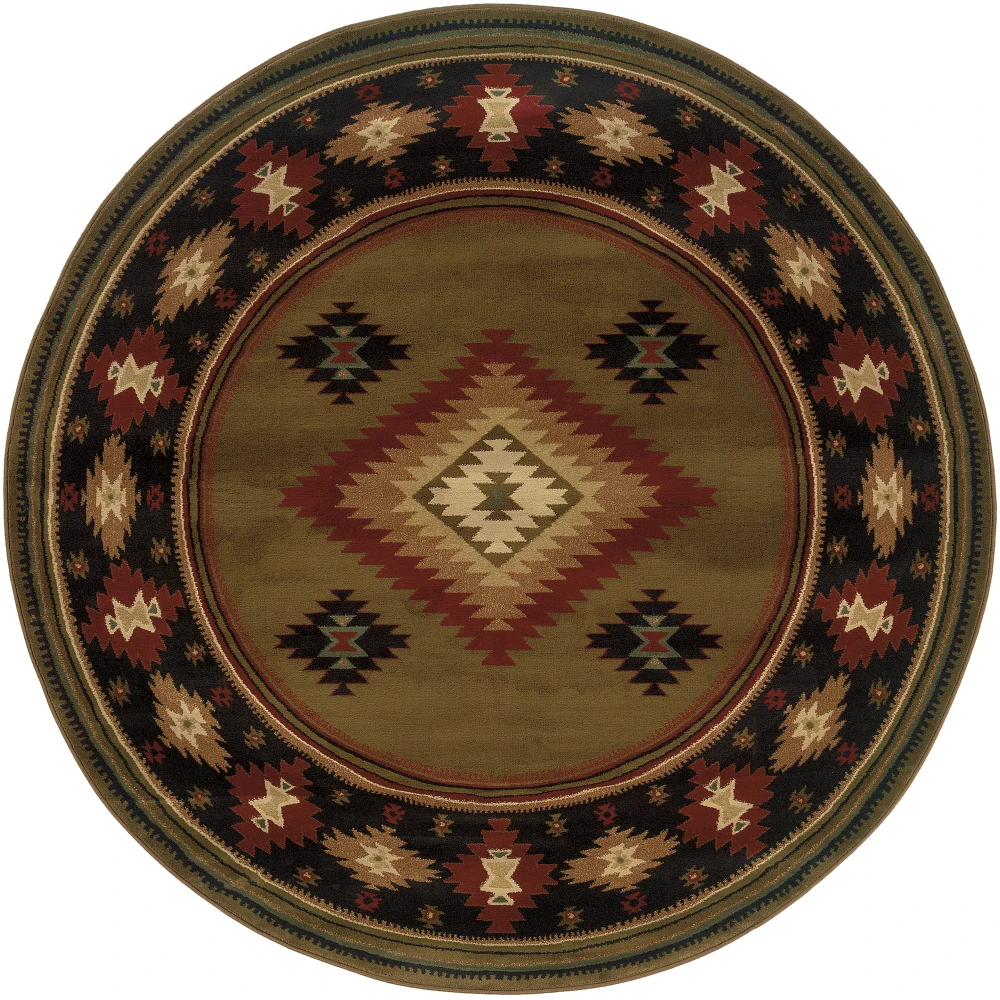Hudson 087J1 Green/ Red Indoor Area Rug - 7'8
