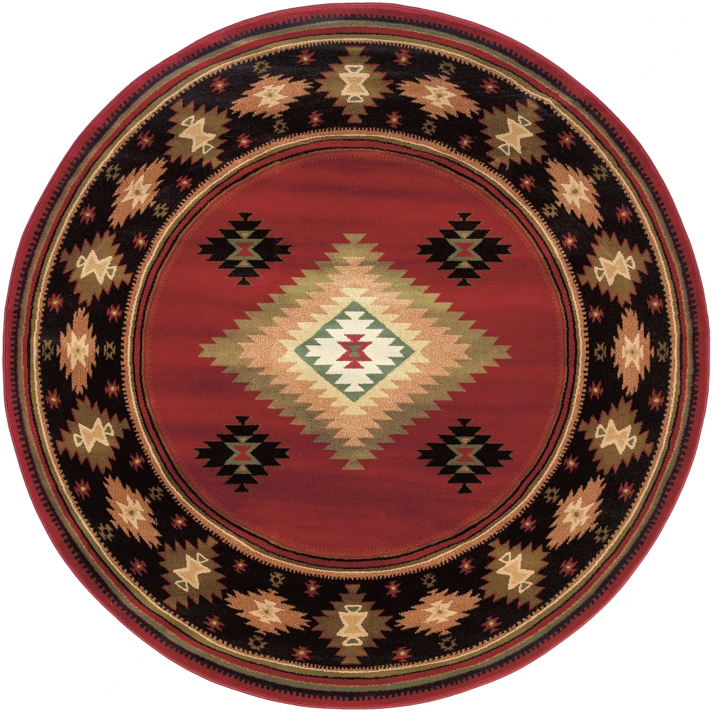 Hudson 087K1 Red/ Green Indoor Area Rug - 7'8