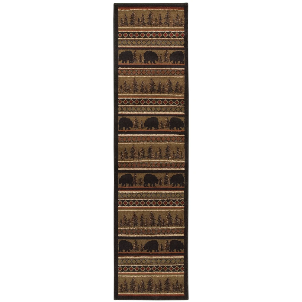 Hudson 1066A Black/ Beige Indoor Area Rug - 1'10