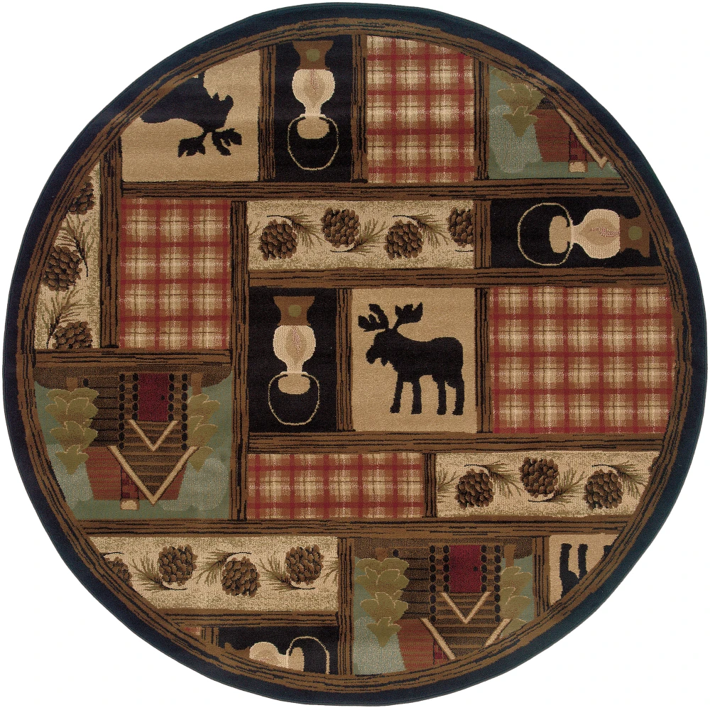 Hudson 1067A Brown/ Red Indoor Area Rug - 7'8