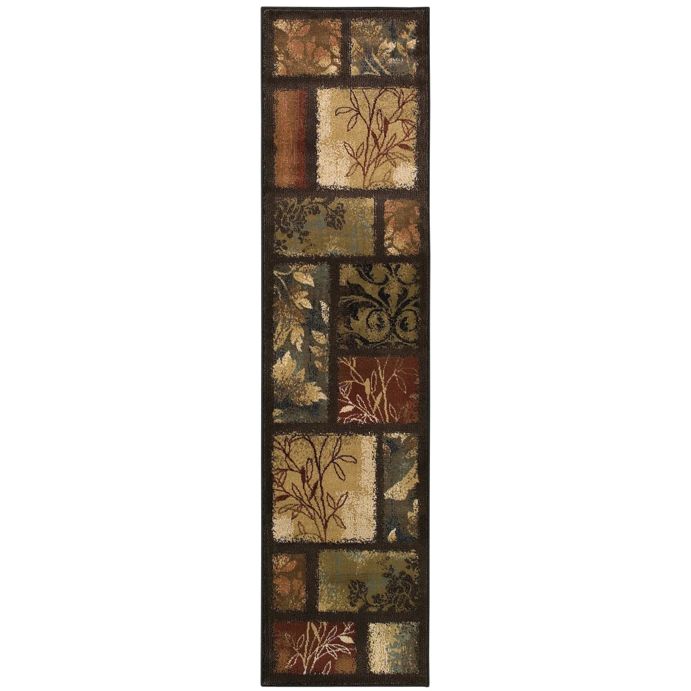 Hudson 1699G Brown/ Blue Indoor Area Rug - 1'10