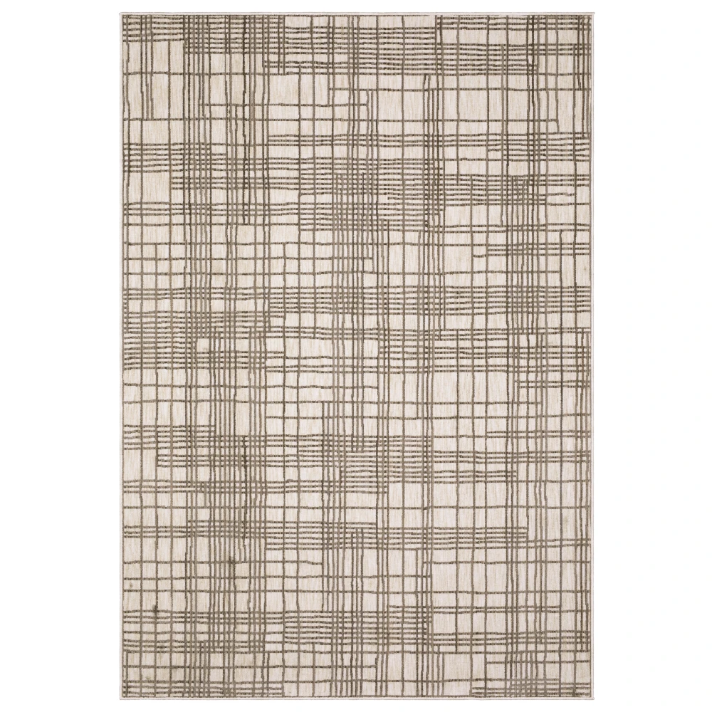 Hunter HNT01 Ivory/ Brown Indoor Area Rug - 5'3