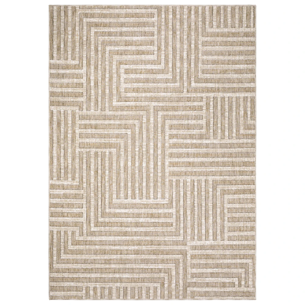 Hunter HNT03 Beige/ Ivory Indoor Area Rug - 5'3