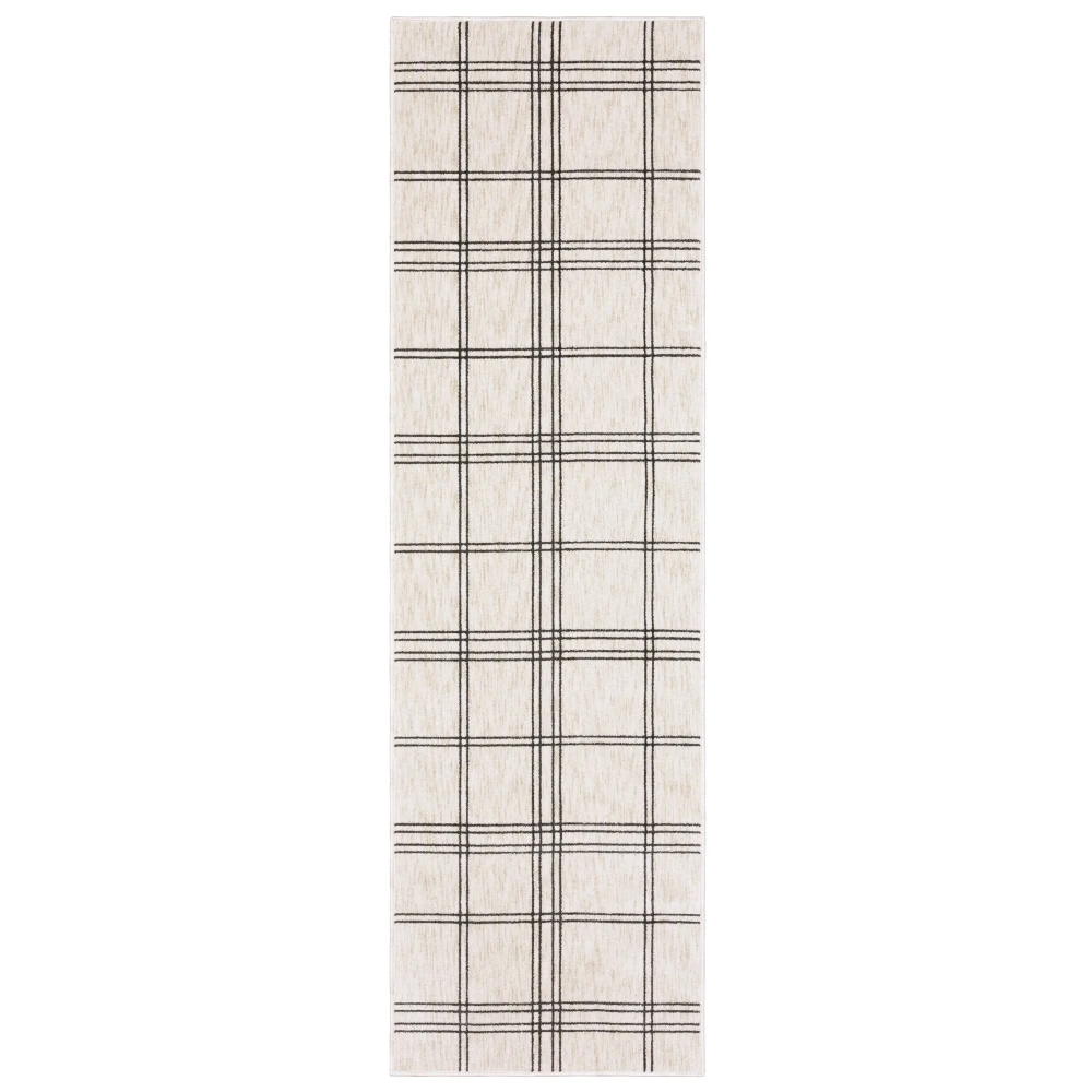 Hunter HNT07 Beige/ Black Indoor Area Rug - 2'3
