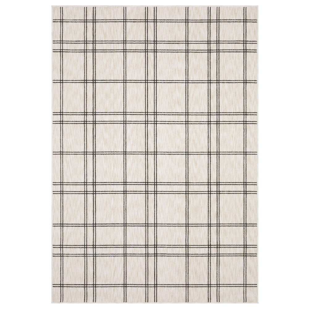 Hunter HNT07 Beige/ Black Indoor Area Rug - 5'3