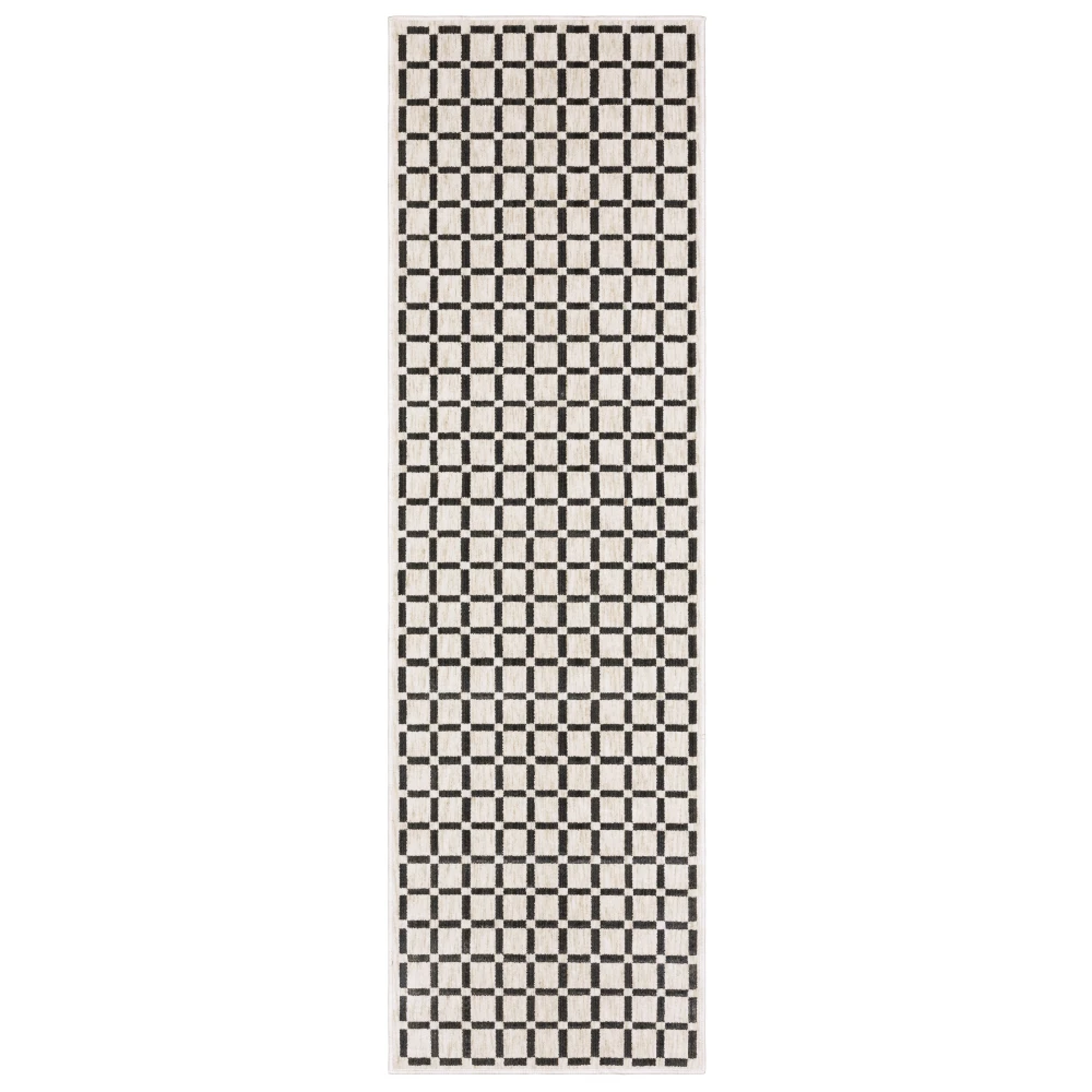 Hunter HNT08 Beige/ Black Indoor Area Rug - 2'3