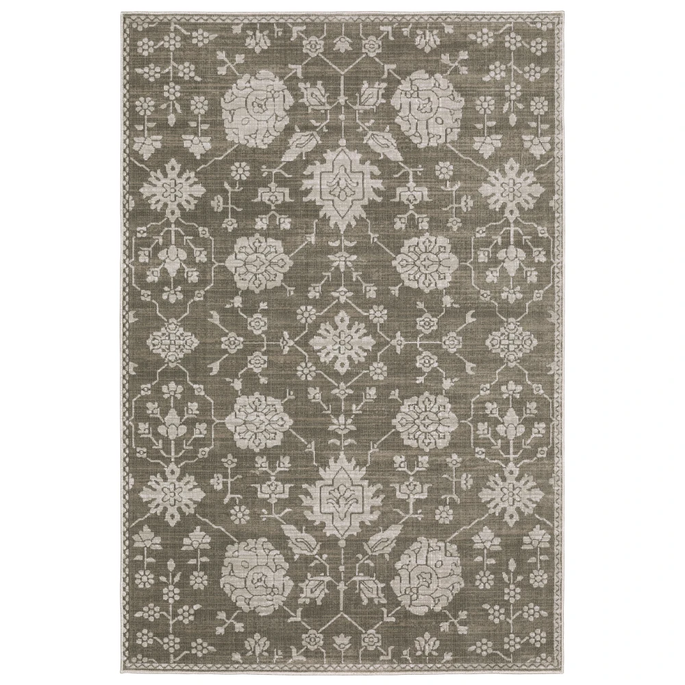 Intrigue INT01 Grey/ Light Grey Indoor Area Rug - 5'3