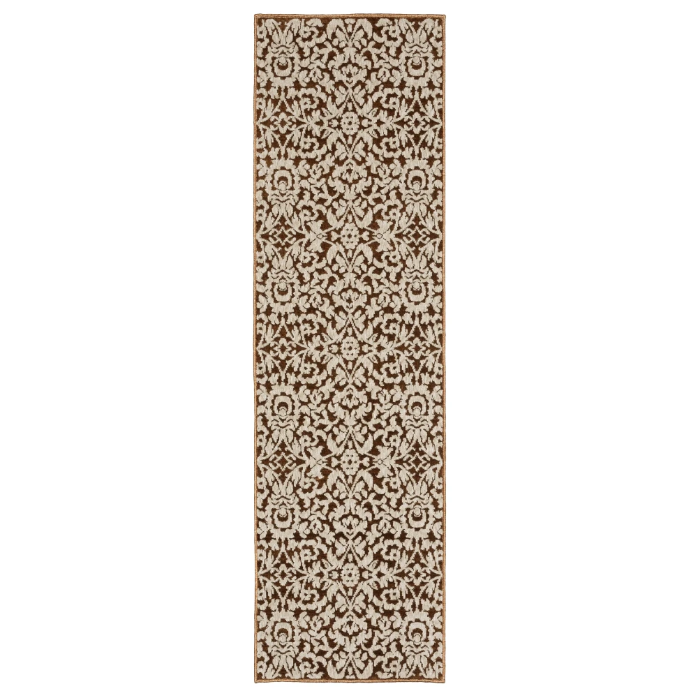 Intrigue INT02 Rust/ Beige Indoor Area Rug - 2'3