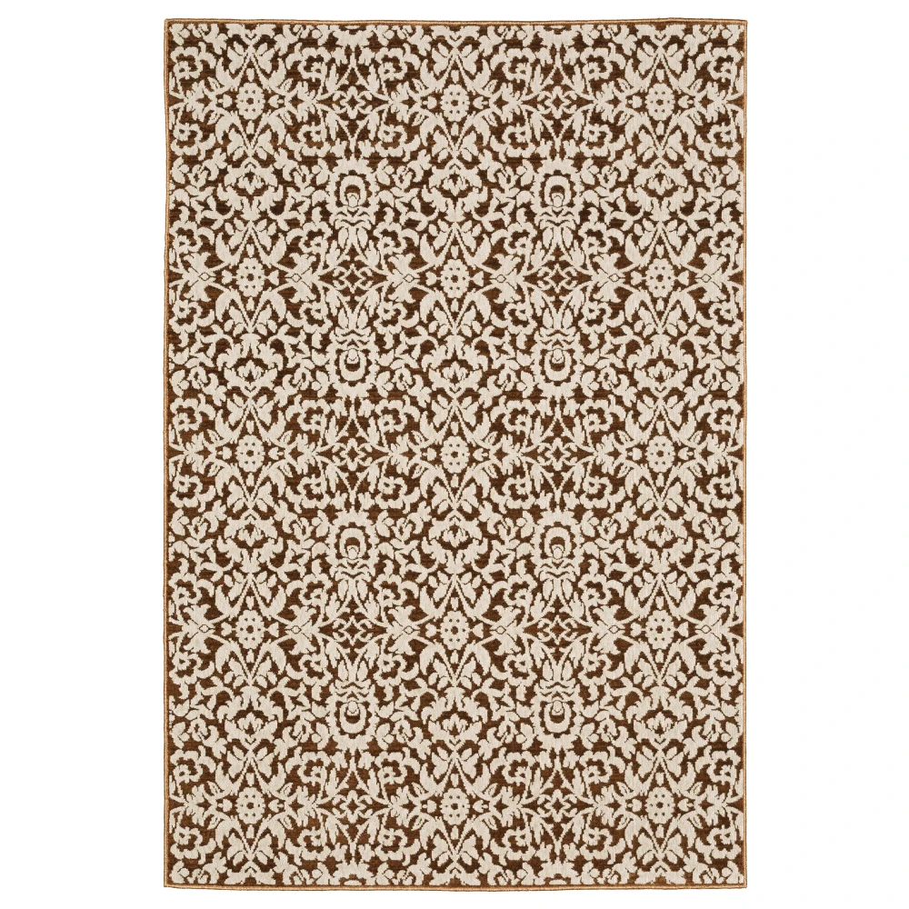 Intrigue INT02 Rust/ Beige Indoor Area Rug - 5'3