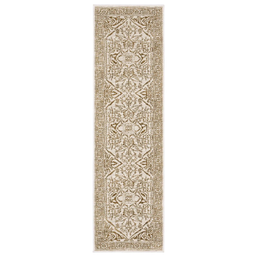 Intrigue INT03 Ivory/ Gold Indoor Area Rug - 2'3