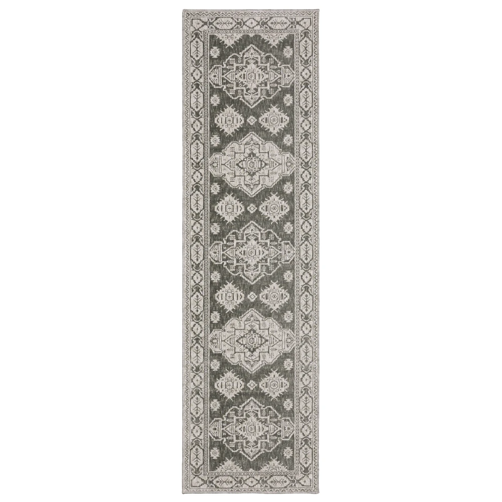 Intrigue INT06 Grey/ Grey Indoor Area Rug - 2'3