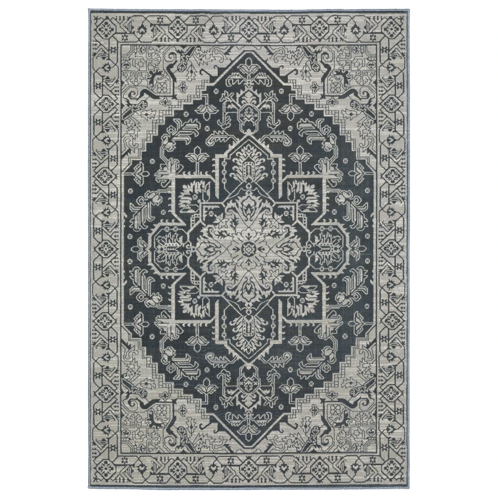 Intrigue INT07 Blue/ Grey Indoor Area Rug - 7'10