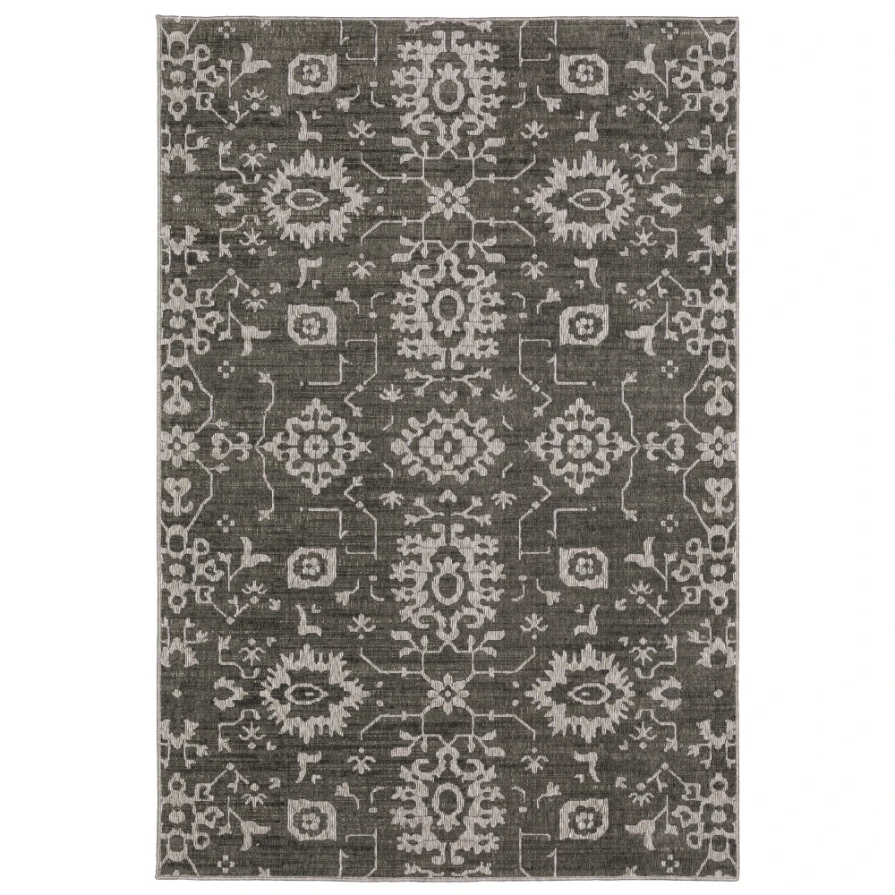 Intrigue INT09 Grey/ Ivory Indoor Area Rug - 7'10