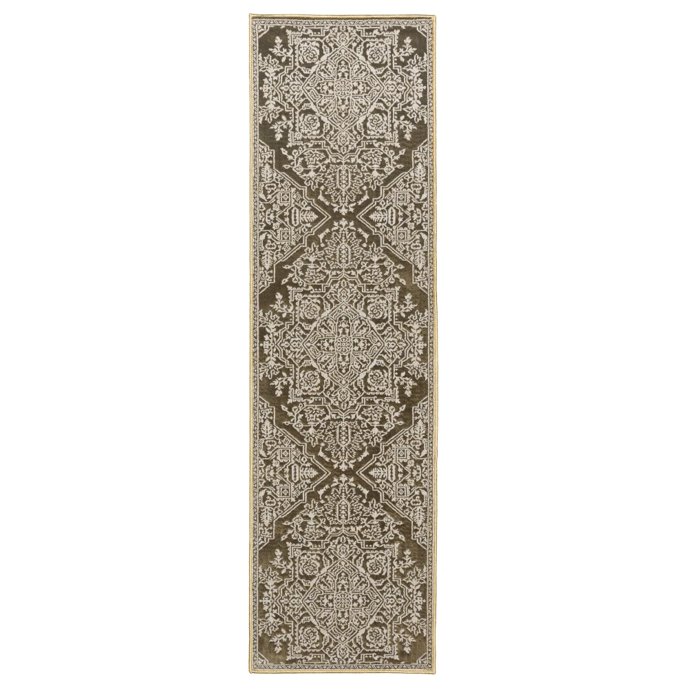 Intrigue INT11 Gold/ Beige Indoor Area Rug - 2'3