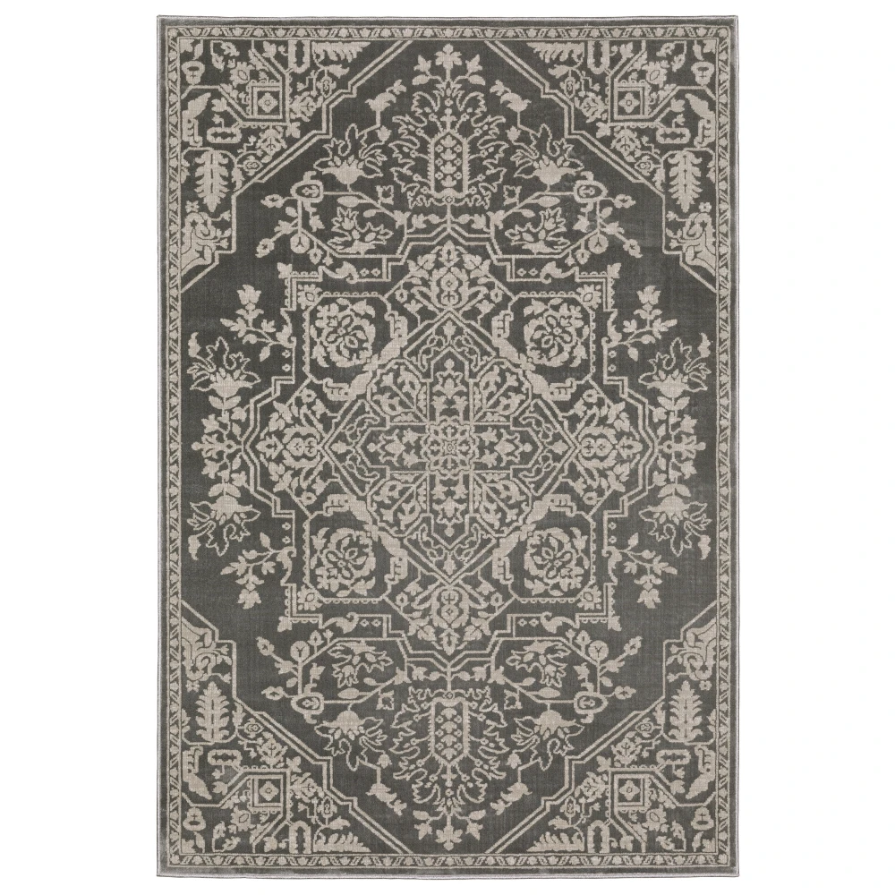 Intrigue INT12 Grey/ Light Grey Indoor Area Rug - 7'10