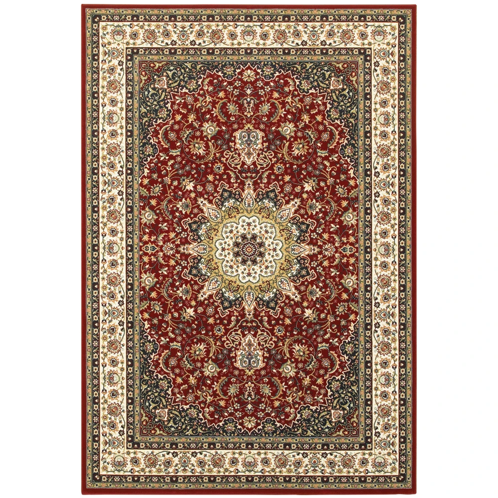 Kashan 119N1 Red/ Ivory Indoor Area Rug - 5'3