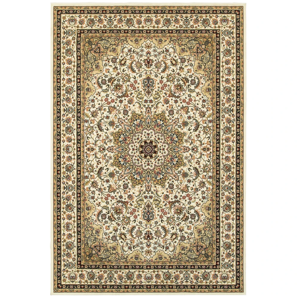 Kashan 119W1 Ivory/ Beige Indoor Area Rug - 7'10